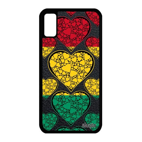 Coque Antichoc Iphone X Silicone Drapeau Guinee Guineen Original Noir Foot Football Jo Coupe D'afrique I Love Basket Coeur Can Apple