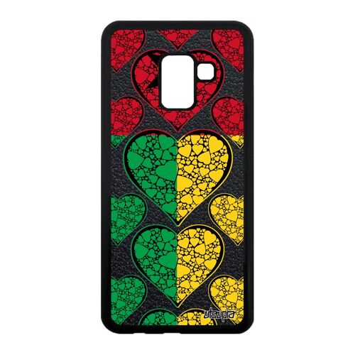 Coque Silicone Pour A8 2018 Drapeau Guinee Bissau Guineen Basket Coupe Du Monde Football Bumper Coeur Coupe D'afrique Samsung Galaxy