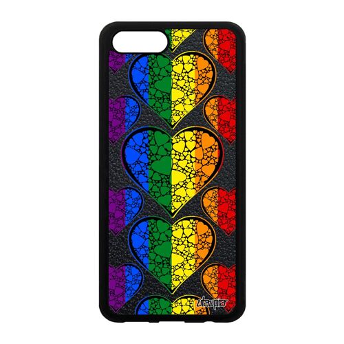 Coque Silicone Honor V10/View 10 Drapeau Gay Pride Rigide Arc En Ciel Coeur Souple Gaypride Etui Parade Marche Des Fiertés Rainbow