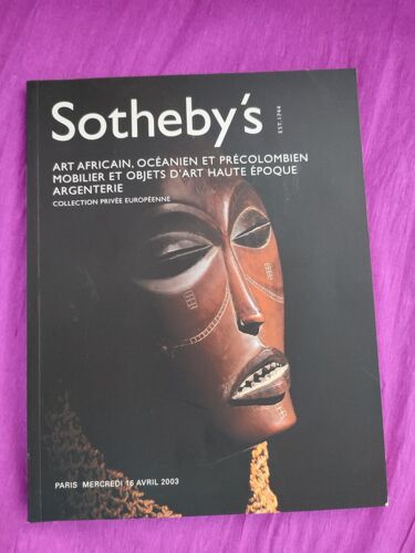 Art Africain, Océanien Et Précolombien, Mobilier Et Objets D’Art Haute Époque, Argenterie Sothenby’S Avril 2003