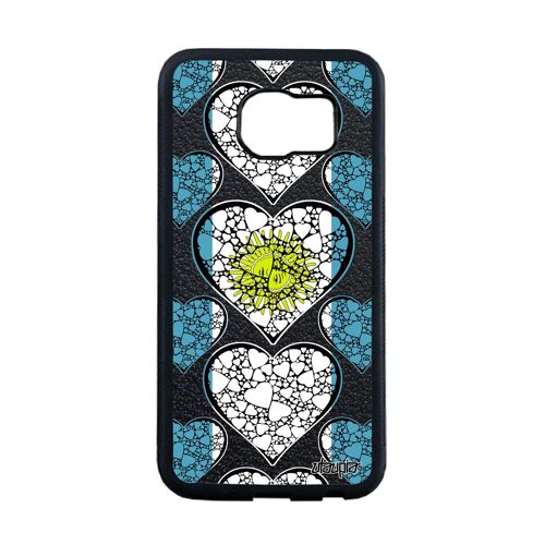 Coque Pour Galaxy S6 Edge Silicone Drapeau Argentine Argentin I Love Basket Foot Souple Telephone Coeur Portable Cover Jo De Samsung