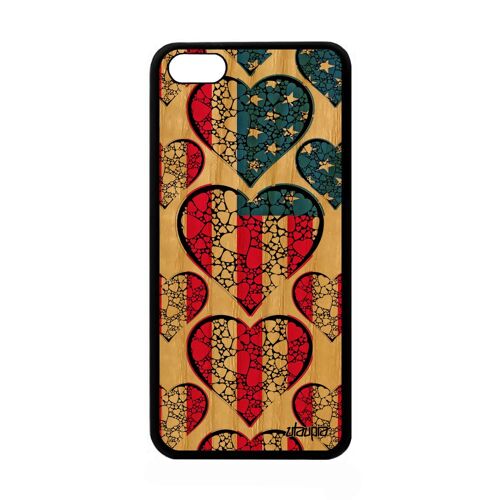 Coque Bois Apple Iphone 5c Silicone Drapeau Etats Unis Usa Americain Jeux Olympiques Basket Housse Coupe Du Monde Telephone Football