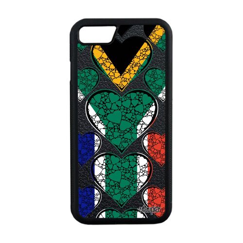 Coque Apple iPhone 7 silicone drapeau afrique du sud africain foot souple republique football coupe du monde basket CAN I love coeur