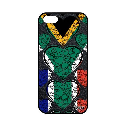 Coque Apple Iphone 5 5s Se Silicone Drapeau Afrique Du Sud Africain Tpu Republique Coeur Rugby Foot Coupe Du Monde Coupe D'afrique