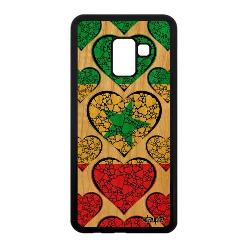 Coque En Bois Pour Galaxy A8 2018 Silicone Drapeau Senegal Senegalais Motif Foot Personnalisé Jo Can Coupe Du Monde Football Samsung
