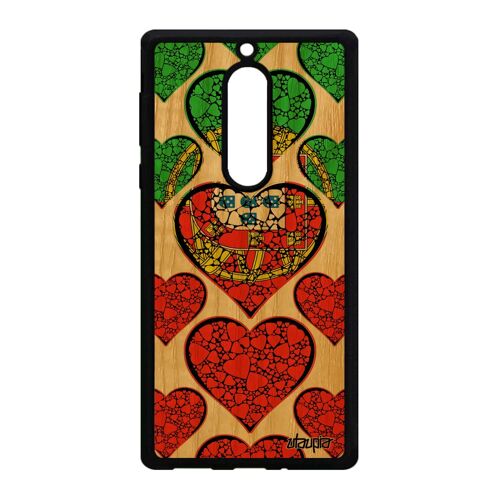 Coque drapeau portugal portugais Nokia 5 bois silicone mobile jeux olympiques basket I love jo foot coeur noir coupe du monde Euro
