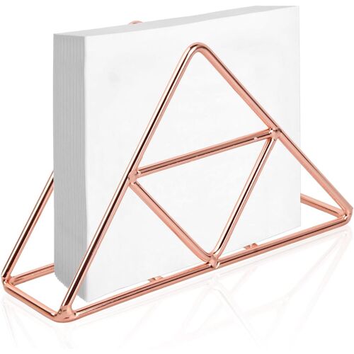 Kalanka-Porte Serviette En Papier De Table, Support Serviette Papier Table, Support Serviette Papier, Serviettes Triangulaires En Acier Inoxydable Pour Comptoirs De Cuisine/Tables À Manger (Or Rose)