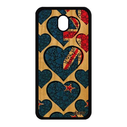 Coque en bois drapeau nouvelle zelande neo zelandais pour Samsung J7 2017 pro silicone portable foot jo football original gel galaxy
