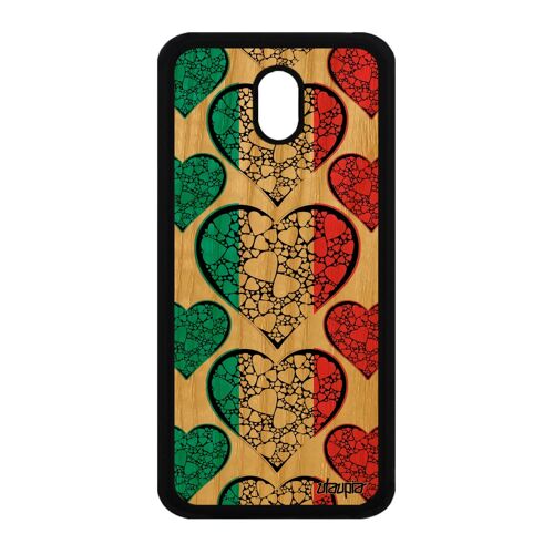 Coque J3 2017 en bois veritable silicone drapeau luxembourg luxembourgois noir smartphone Euro I love made in France Samsung galaxy