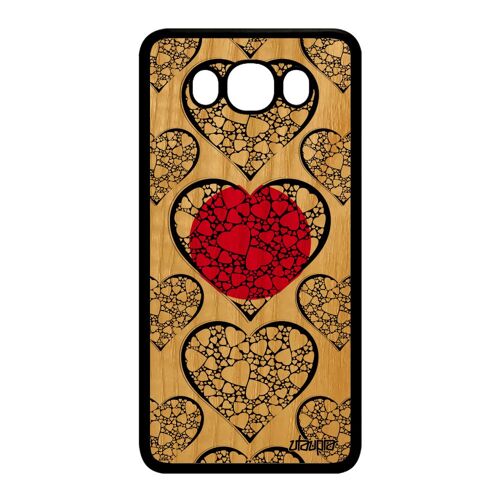 Coque Pour Samsung J7 2016 Bois Silicone Drapeau Japon Japonais I Love Jeux Olympiques Bumper Jo Rugby Telephone Solide Coeur Galaxy