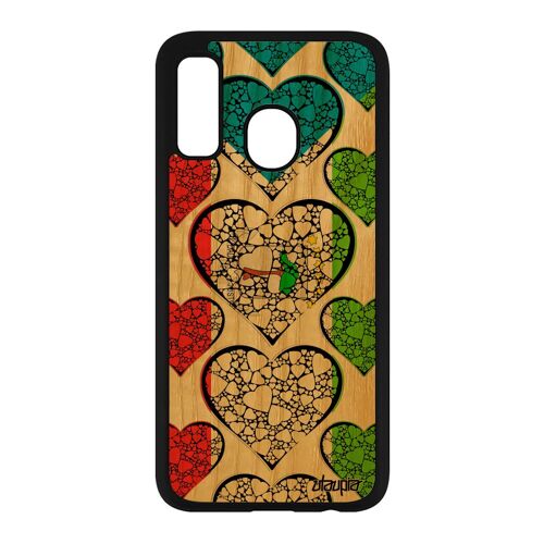 Coque Pour Samsung A40 Bois Silicone Drapeau Guinee Equatoriale Guineen Antichoc Football Frêne Basket Foot Telephone Coeur Galaxy