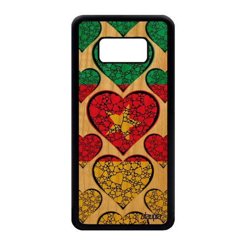 Coque Bois Galaxy S8 Silicone Drapeau Cameroun Camerounais Coupe Du Monde Etui Coeur Can Smartphone Telephone Republique Du Samsung