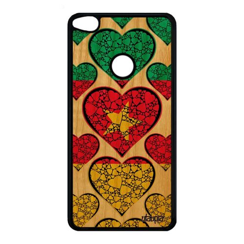 Coque silicone P9/P8 Lite 2017 bois drapeau cameroun camerounais football TPU I love de protection motif antichoc CAN basket Huawei