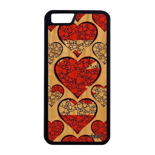 Coque Apple iPhone 6+ 6S+ Plus en bois silicone drapeau canada canadien telephone coeur I love basket 16 Go case personnalisé foot
