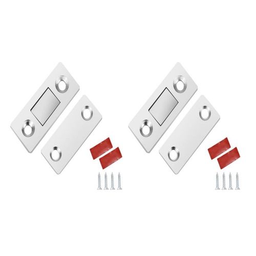 Butées de porte magnétiques invisibles en acier inoxydable/aimant 16 pièces Argent
