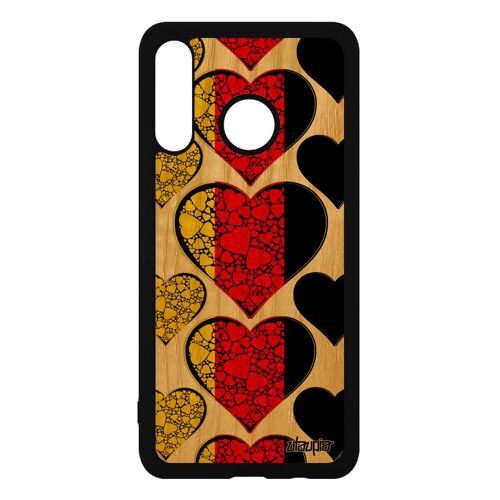 Coque Silicone P30 Lite En Bois Drapeau Allemagne Allemand Foot Euro Antichoc Jeux Olympiques Football Bumper Jo Coeur Souple Huawei