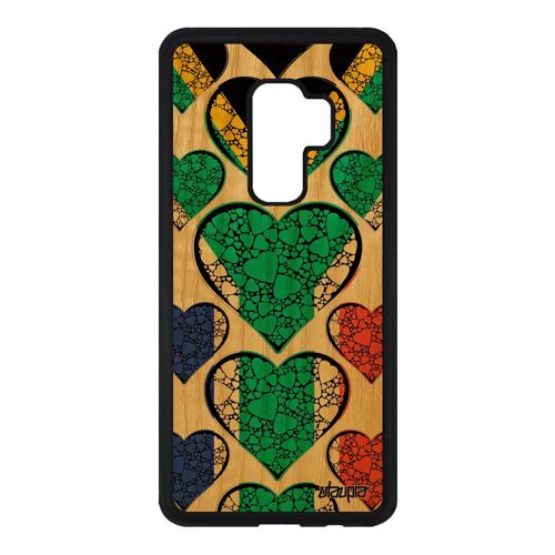 Coque S9+ Plus Bois Silicone Drapeau Afrique Du Sud Africain Rugby Frêne Telephone Original Republique I Love Etui De Samsung Galaxy
