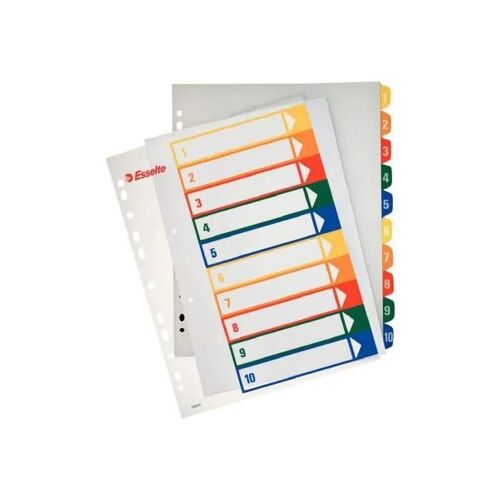 Esselte Intercalaire 10 Positions 1-10 A4 Maxi À Onglets ( Pack De 10 )