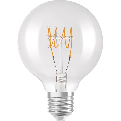 Kal-Vintage 1906® Classic Globe80 Fil Led Lampe, E27, Clear, 48w, 470lm, 2700k, Lumière Blanche Chaude, Dimmable, Nouveau, Filament Ultra-Cliente, Longue Durée De Vie