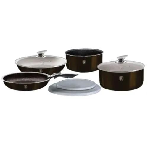 Batterie De Cuisine - Berlinger Haus Shiny Black - Aluminium - 8 Pièces - Anti-Adhésif