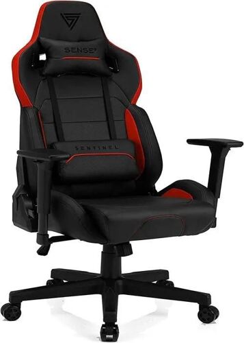 Fauteuil gaming - SENSE7 - Sentinel - Ergonomique - Accoudoirs - Noir-rouge