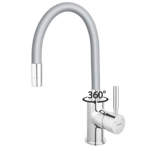 ZUMBA Robinet mitigeur de cuisine bec flexible couleur - Gris