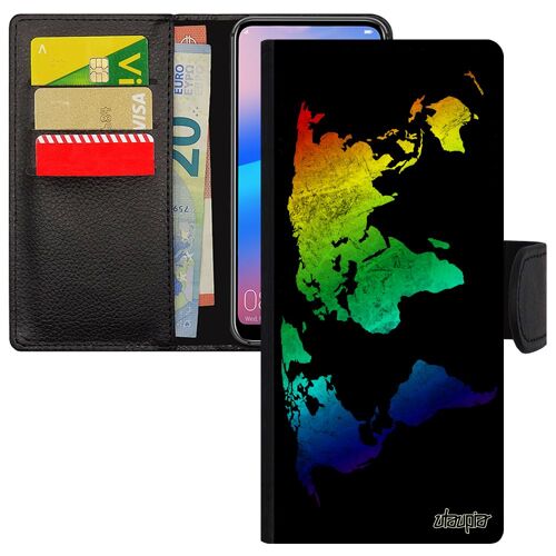 Coque Carte Monde Pour Samsung S24 Ultra Orange Telephone Motif Original Pays Pochette Pas Cher Design Globe Texture Noir 4g Galaxy