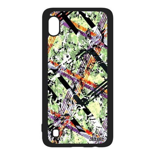 Coque silicone A10 carreau tartan souple mobile telephone ecossais vert housse coloré original geometrie motif design Samsung galaxy