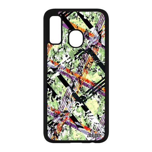 Coque Telephone Samsung A40 Silicone Carreau Tartan Coloré Ecossais Portable Case Texture Smartphone Original Motif Geometrie Galaxy