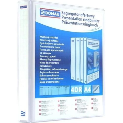 Classeur - DONAU - 2788404PL-09 - A4 - 4 anneaux - 40 mm - Blanc