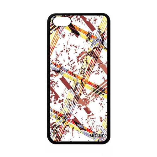 Coque Iphone 5c Silicone Carreau Tartan Telephone Etui Case Effet Smartphone Geometrique Motif Design Marron Carre Fond Jolie Apple