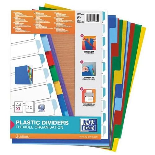 Intercalaires - Elba - 100209051 - Plastique - A4+ - Colorés - 10 Pcs