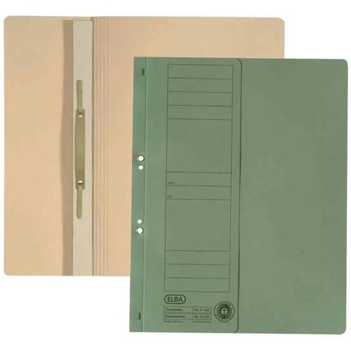 Chemise À Oeillets En Carton - Elba - Vert - Pack De 50 - Format A4 - Rabat Avant