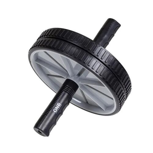 Roue Abdominale - One Fitness - Wk20 - Noir/Grey - Antidérapante - Double Roue