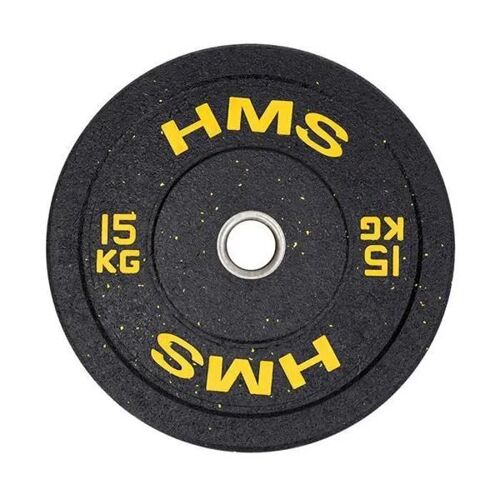 Disque De Musculation - Hms - Htbr15 - 15 Kg - Caoutchouc - Design Esthétique