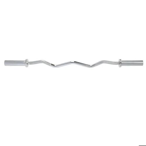 Barre De Traction Olympique - Hms - Gol160 Curl - Acier Chromé - 1200 Mm - 160 Kg Max
