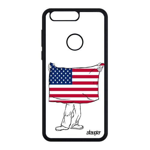 Coque Pour Honor 8 Silicone Drapeau Etats Unis Usa Americain Jeux Olympiques Nba Tpu Nfl Telephone Foot Smartphone Design Basket Jo
