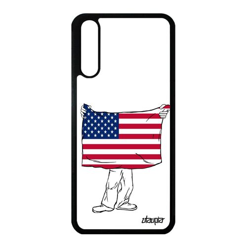Coque Silicone Pour Huawei P20 Drapeau Etats Unis Usa Americain Rigide Jo Football Etui Nba Jeux Olympiques Coupe Du Monde Dessin De