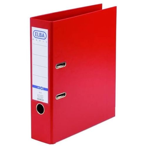Classeur À Levier - Elba - A4 - Dos 80 Mm - 2 Anneaux - Rouge