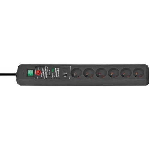 BRENNENSTUHL Bloc multiprise parasurtenseur Secure-tec socle 6 prises 3m 15000A signal sonore