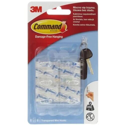 Balai - Balayette - Pelle - 3M Command Hooks 6 pcs plastique 17006 3M