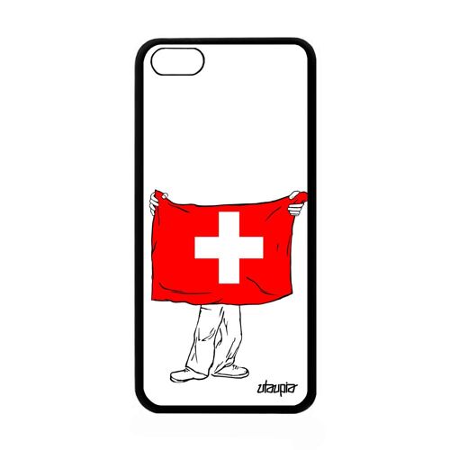 Coque Apple Iphone 5c Silicone Drapeau Suisse 4g Coupe Du Monde Football Jeux Olympiques Jo Housse Foot Coupe D'europe Basket Euro
