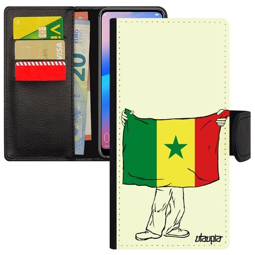 Coque Drapeau Senegal Senegalais S9 Plus Foot Cover Housse Jeux Olympiques Leather Football Coupe Du Monde Can Jo De Samsung Galaxy