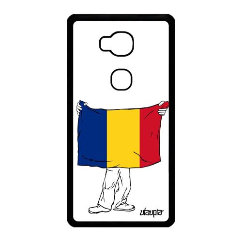 Coque Honor 5x Silicone Drapeau Roumanie Roumain Football Housse Foot Jeux Olympiques Kiw-Al00 Metal Mobile Etui Jo Coupe D'europe