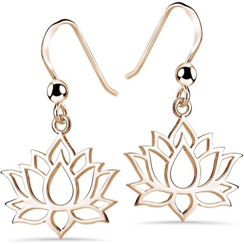 Tianyi-Materia Boucles D'oreilles Pendantes En Forme De Fleur De Lotus En Argent Sterling 925 Plaqué Or Rose Ou Jaune Pour Femmes Adolescentes