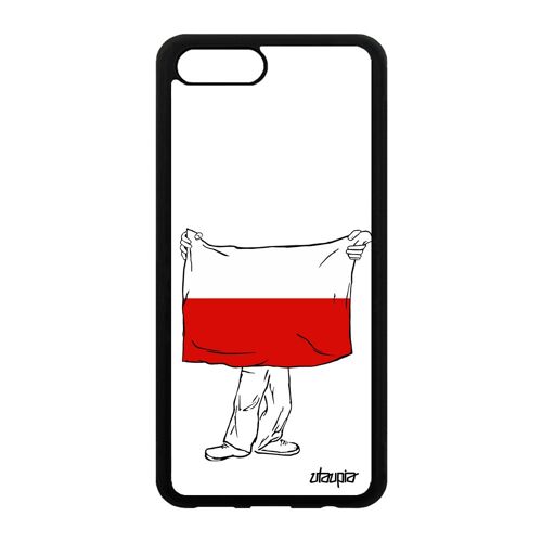 Coque Drapeau Pologne Polonais Pour Honor V10/View 10 Silicone Euro Foot Pas Cher Football Jeux Olympiques Solide Jo De Protection