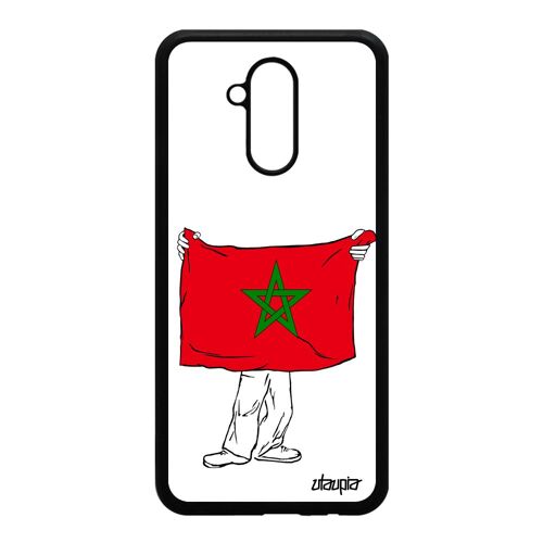 Coque Mate 20 Lite Silicone Drapeau Maroc Marocain Solide Football Can De Protection Coupe D'afrique 4g Foot Made In France Huawei