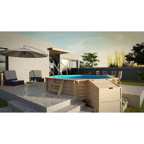 Piscine en bois Mangue - Hexagonale - 4m