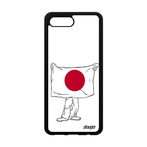 Coque Honor 10 En Silicone Drapeau Japon Japonais Unique Rugby Coupe Du Monde Portable Huawei Personnalisé Foot Basket Football Noir