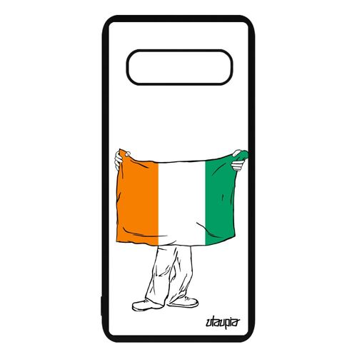 Coque silicone Galaxy S10 drapeau cote d'ivoire ivoirien noir CAN basket football de protection jeux olympiques foot rigide Samsung